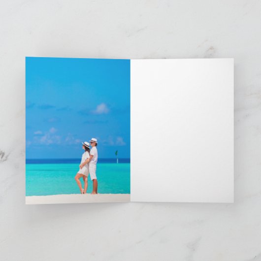 Botanische Leaf Bruiloft Pas getrouwd Foto Gevouwe Bedankkaart (Binnen)