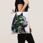 Botanische Leaf Cat illustratie artwork Tote Bag (Dichtbij)