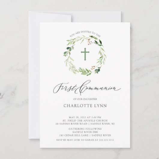 Botanische Leaf First Community Invitation Kaart (Voorkant)