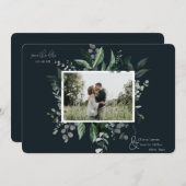 Botanische Leafy Greenery Photo Lijst Save the Dat (Voorkant / Achterkant)