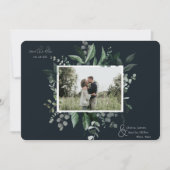 Botanische Leafy Greenery Photo Lijst Save the Dat (Voorkant)