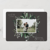 Botanische Leafy Greenery Photo Lijst Save the Dat (Voorkant / Achterkant)