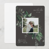 Botanische Leafy Greenery Photo Lijst Save the Dat (Voorkant / Achterkant)