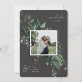 Botanische Leafy Greenery Photo Lijst Save the Dat (Voorkant)