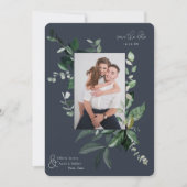 Botanische Leafy Greenery Photo Lijst Save the Dat (Voorkant)