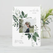 Botanische Leafy Greenery Photo Lijst Save the Dat (Staand voorkant)