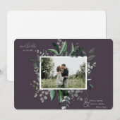 Botanische Leafy Greenery Photo Lijst Save the Dat (Voorkant / Achterkant)