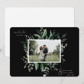 Botanische Leafy Greenery Photo Lijst Save the Dat (Voorkant / Achterkant)