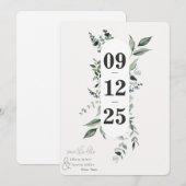 Botanische Leafy Greenery Save the Date (Voorkant / Achterkant)