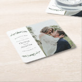 Botanische Leafy Greenery Save the Date Kartonnen Onderzetters (Schuin)