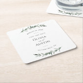 Botanische Leafy Greenery Save the Date Kartonnen Onderzetters (Schuin)