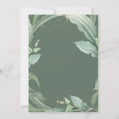 Botanische Leaves Gold Script Graduparty Kaart (Achterkant)