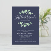 Botanische Leaves Little Mirakel Baby shower Kaart (Staand voorkant)