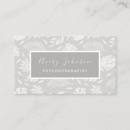 Botanische lef Pattern Psychotherapeut Counselor Visitekaartje (Voorkant)
