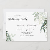 Botanische legance Birthday Party Invitation Kaart (Voorkant)