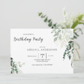 Botanische legance Birthday Party Invitation Kaart (Staand voorkant)