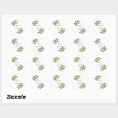 Botanische legant Greenery in Gold Floral Wedding Ronde Sticker (Vel)