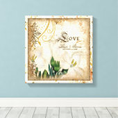 Botanische Lelie Lelies Liefde Bruiloft Gepersonal Canvas Afdruk (Insitu (Houten vloer))