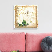 Botanische Lelie Lelies Liefde Bruiloft Gepersonal Canvas Afdruk (Insitu (Woonkamer))