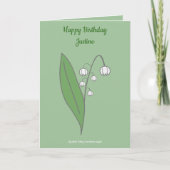 Botanische Lelie van de Vallei Bloem Verjaardag Ka Kaart (Voorkant)