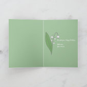 Botanische Lelie van de Vallei Bloem Verjaardag Ka Kaart (Binnen)