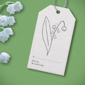 Botanische Lelie van de Vallei Pastel Bloem Cadeaulabel