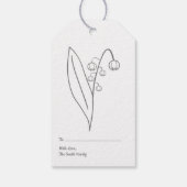 Botanische Lelie van de Vallei Pastel Bloem Cadeaulabel (Achterkant)