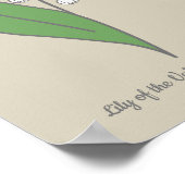 Botanische Lelie van de Vallei Pastel Bloem Poster (Hoek)