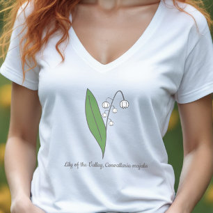 Botanische Lelie van de Vallei Pastel Bloem T-shirt