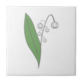 Botanische Lelie van de Vallei Pastel Bloem Wit Tegeltje (Voorkant)
