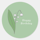 Botanische Lelie van de Valley Pastel Flower Stick Ronde Sticker (Voorkant)