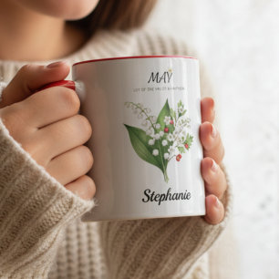 Botanische lelietje-van-dalen verjaardagscadeau vo mok