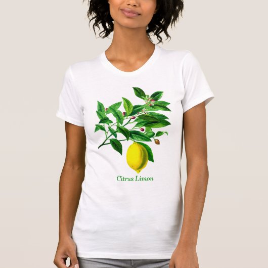 Botanische Lemon Afdruk T-shirt (Voorkant)