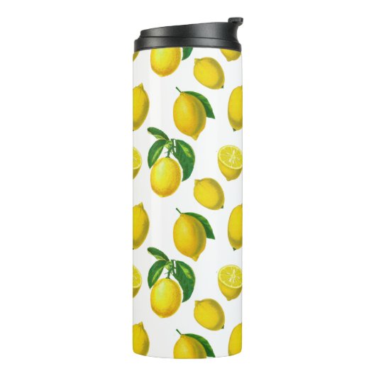  Botanische Lemon Afdruk Thermosbeker (Gedraaid links)