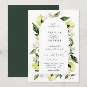 Botanische Lemon Arch Lijst bruiloft uitnodiging