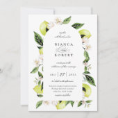 Botanische Lemon Arch Lijst Weddenschap Kaart (Voorkant)
