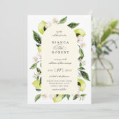 Botanische Lemon Arch Lijst Weddenschap Kaart (Staand voorkant)