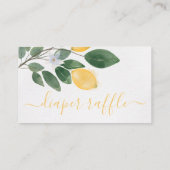 Botanische Lemon Baby shower Diaper Raffle Informatiekaartje (Achterkant)