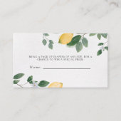 Botanische Lemon Baby shower Diaper Raffle Informatiekaartje (Voorkant)