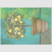 Botanische Lemon BOHO Ephemera-ontkoppeling Tissuepapier (Voorkant)