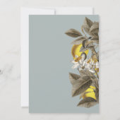 Botanische Lemon Leaves Wedding Dusty Blue Kaart (Achterkant)