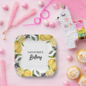 Botanische Lemon Tuin Zomer Verjaardag Papieren Bordje (Feest)