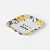 Botanische Lemon Tuin Zomer Verjaardag Papieren Bordje (Gebogen)