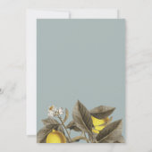  botanische Lemon Wedding Dusty Blue foto Save The Date (Achterkant)