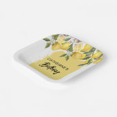 Botanische Lemon Zomer Verjaardag Papieren Bordje (Gebogen)