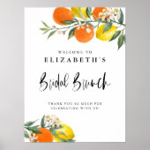 Botanische Lemons en Sinaasappels Zomer Bruidsbrun Poster (Voorkant)