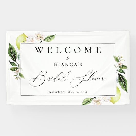 Botanische Lemons Vrijgezellenfeest Welkom Spandoek (Horizontaal)