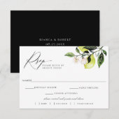 Botanische Lemons Wedding RSVP Keuze Kaart (Voorkant / Achterkant)