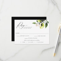 Botanische Lemons Wedding RSVP Keuze Kaart