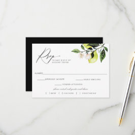 Botanische Lemons Wedding RSVP Keuze Kaart